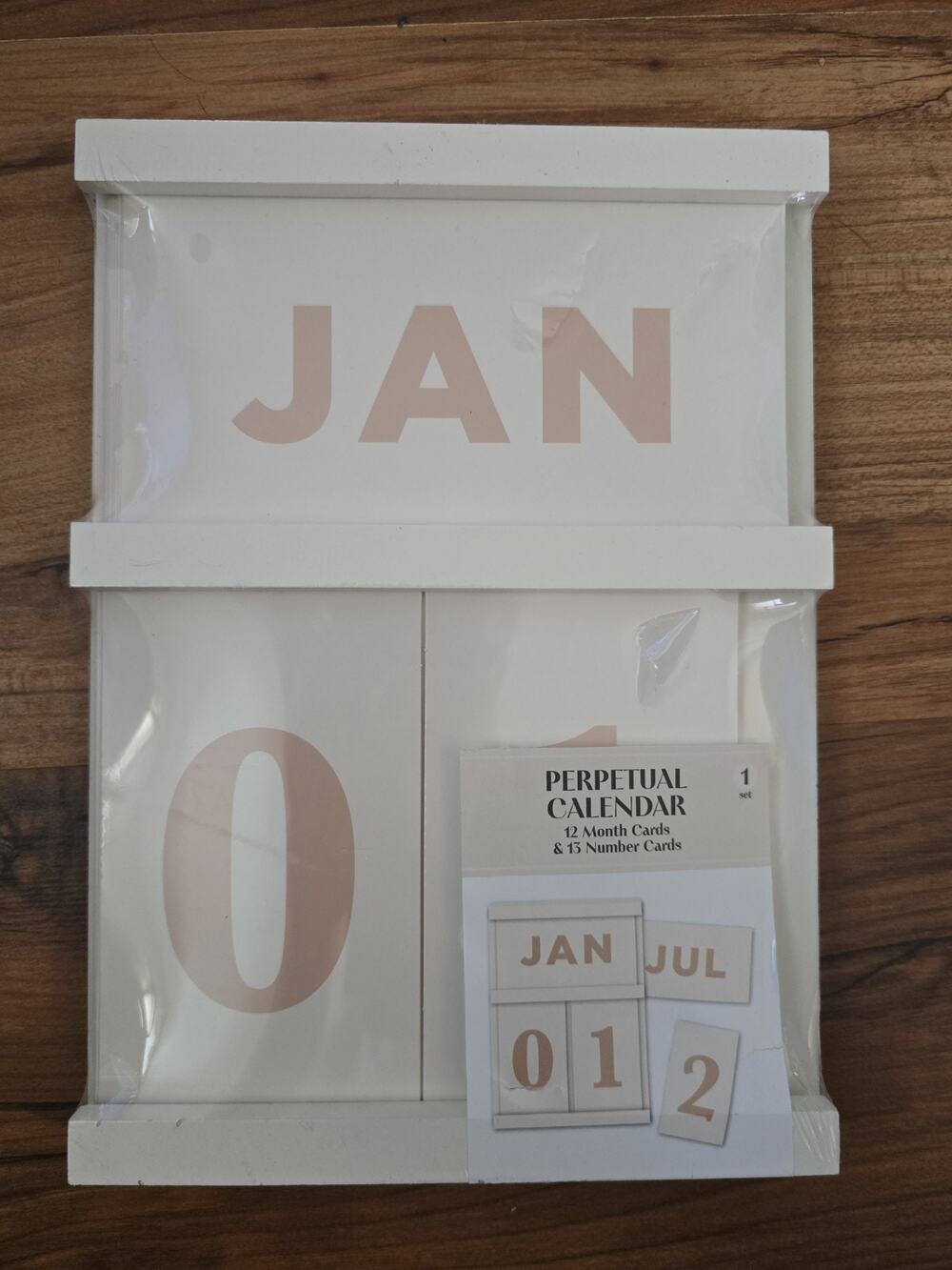 Perpetual Calendar Wooden Board Farmhouse White All Inserts S33